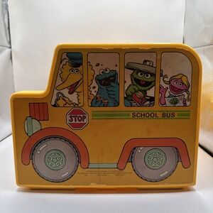 Vintage Fisher Price Sesame Street School Bus 1984 Booster Seat Yellow Big Bird